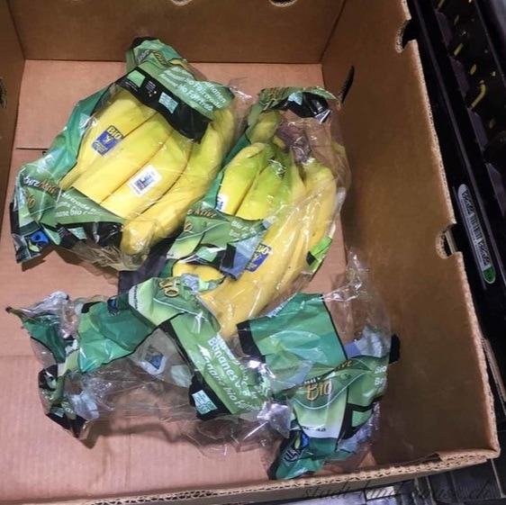 Bio Bananen in Plastik