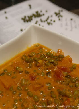 Rezept Mungobohnen-Curry. Rezept verschenken. Vegetarisches Curry mit Hülsenfrüchten