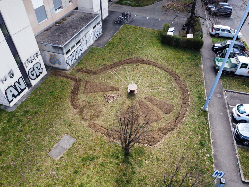 Drohnenfoto Garten umfraben
