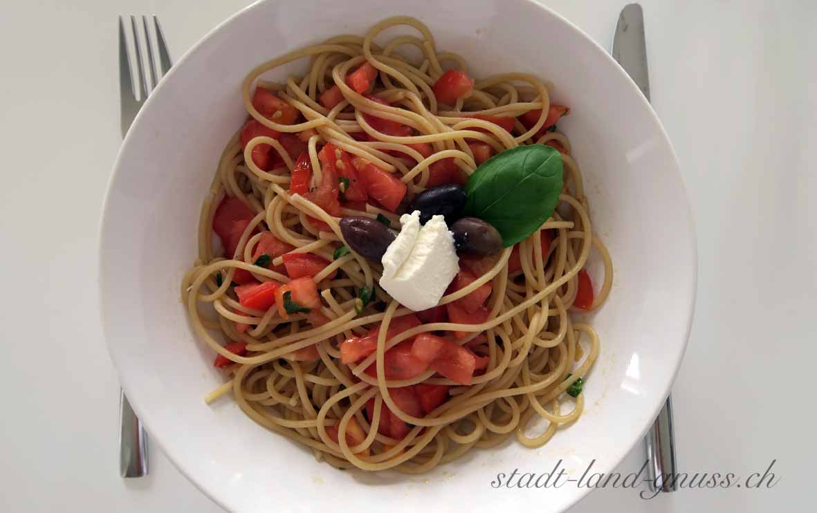 Spaghetti kalte Tomaten #zerowaste